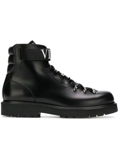 Valentino Garavani Vltn Strap Boot In Black