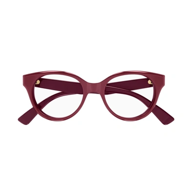 Gucci Gg1590o Linea Lettering Glasses In Rosso