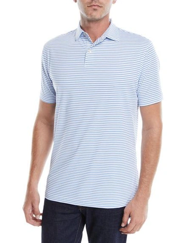 Peter Millar Men's Tour-fit Joyce Stripe Performance Polo Shirt In White