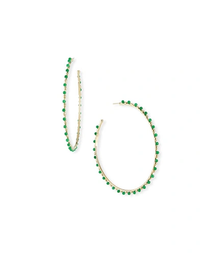 Rosantica Angola Hoop Earrings In Green