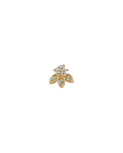 Sydney Evan Single 14k Gold Diamond Petal Stud Earring