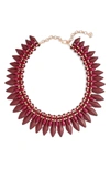 Kendra Scott Lazarus Spiked Statement Necklace In Maroon Acrylic/ Rose Gold