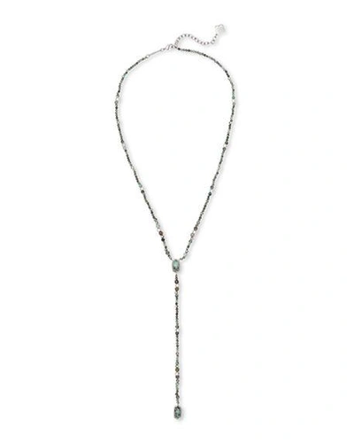 Kendra Scott Bethany Stone Lariat Necklace, 17 In African Turquoise/ Silver