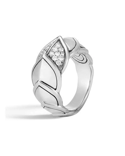 John Hardy Legends Naga 11.5mm Diamond Scale Ring In Silver