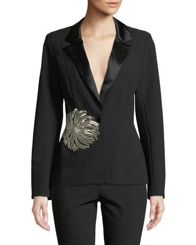 Mestiza New York Iman Tuxedo Jacket W/ Embellishment In Black