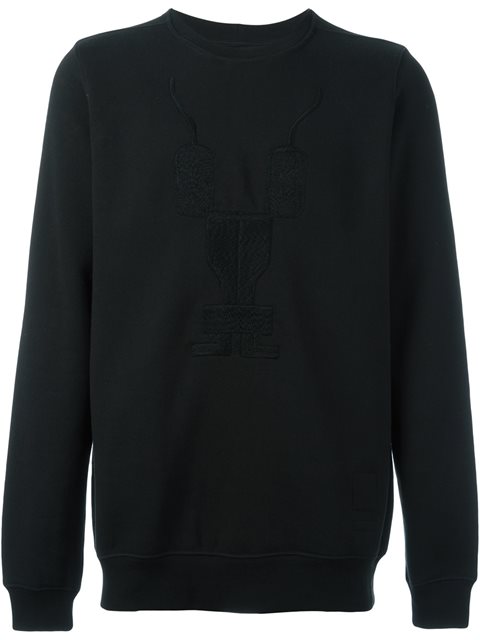 Rick Owens Drkshdw Embroidered Long Sleeve Sweatshirt | ModeSens