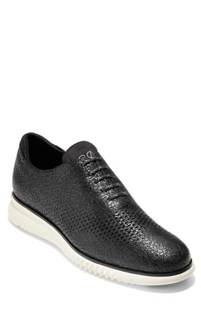 Cole Haan Men's 2.zerogrand Laser Wingtip Oxfords Men's Shoes In Black Textured Leather