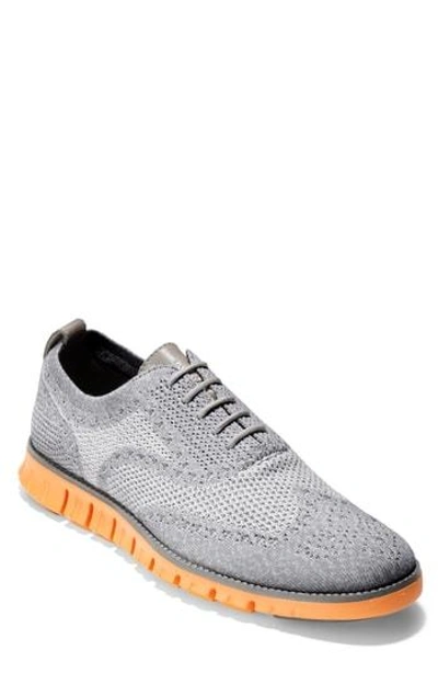 Cole Haan Zerogrand Stitchlite Wingtip In Ironstone/ Vapor Grey