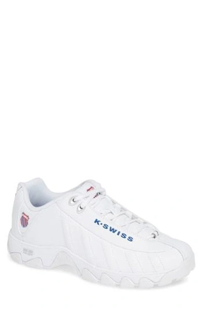 K-swiss St-329 Heritage Sneaker In White/ Classic Blue/ Red