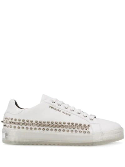 Philipp Plein Low-top Studded Sneakers In White