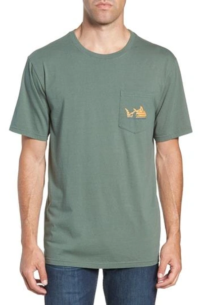 Southern Tide Sunset Graphic Pocket T-shirt In Duck Hunting Green