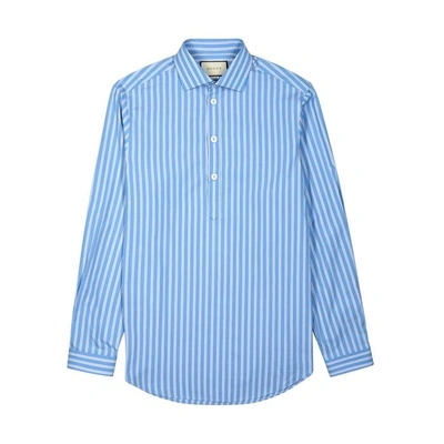 Gucci Blue Striped Cotton Shirt