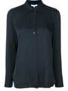 Vince Navy Stretch-silk Shirt