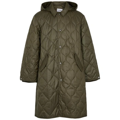 Noma T.d. Army Green Quilted Shell Coat In Khaki