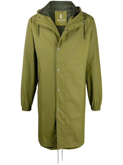 Rains Fishtail Green Rubberised Raincoat