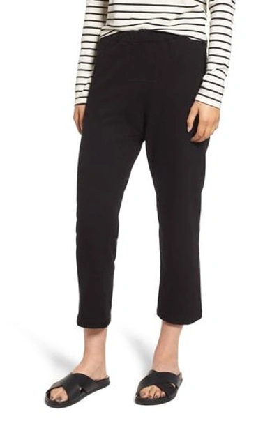 Stateside French Terry Crop Sweatpants In Black