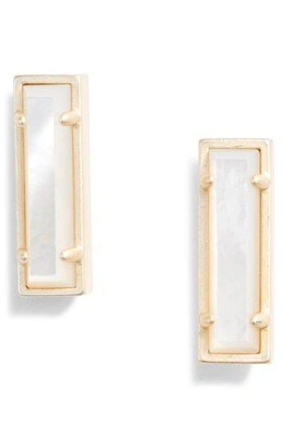 Kendra Scott Lady Stud Earrings In Ivory/ Gold
