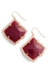 Kendra Scott Kirsten Drop Earrings In Maroon Jade/ Rose Gold