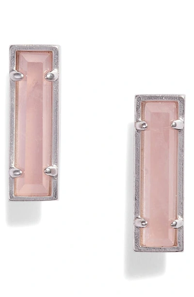 Kendra Scott Lady Stud Earrings In Rose/ Silver