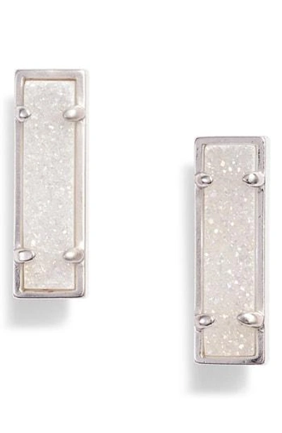 Kendra Scott Lady Stud Earrings In Iridescent Drusy/ Silver