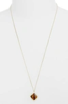 Kendra Scott Kacey Adjustable Pendant Necklace In Brown Tigers Eye/ Gold