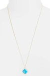 Kendra Scott Kacey Adjustable Pendant Necklace In Teal Agate/ Gold