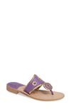 Jack Rogers Spirit Sandal In Purple/ Gold Leather