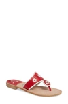 Jack Rogers Spirit Sandal In Red/ White Leather