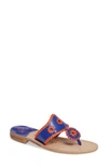 Jack Rogers Spirit Sandal In Surf Blue/ Orange Leather
