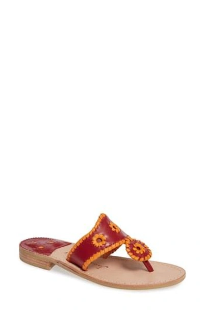 Jack Rogers Spirit Sandal In Garnet/ Orange Leather