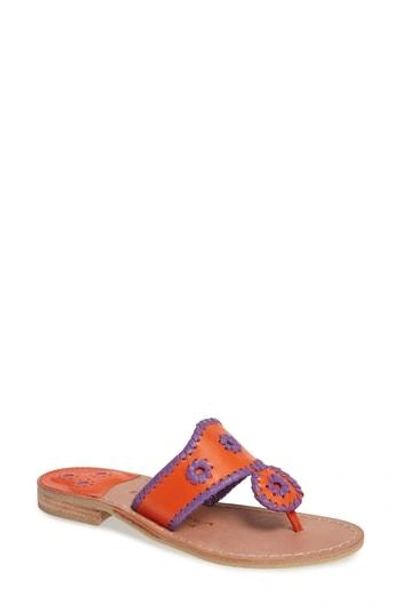 Jack Rogers Spirit Sandal In Orange/ Purple Leather