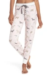 Pj Salvage Dog Print Jersey Jogger Pj Pants In Pink