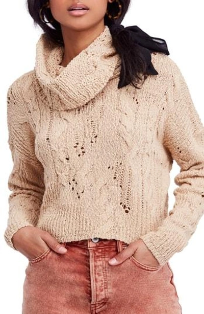 Free People Shades Of Dawn Crop Sweater In Ivory