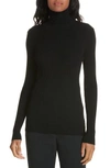 Milly Ribbed Turtleneck Sweater In Black