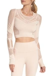 Alo Yoga Siren Long Sleeve Crop Top In Nectar Heather