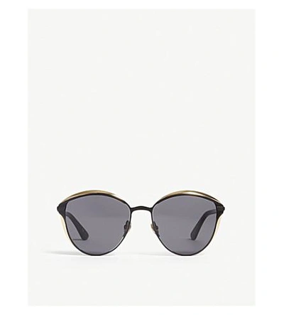 Dior Murmure Round Sunglasses In Black Gold