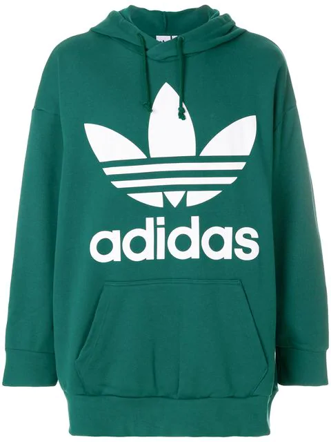 adidas trefoil hoodie green