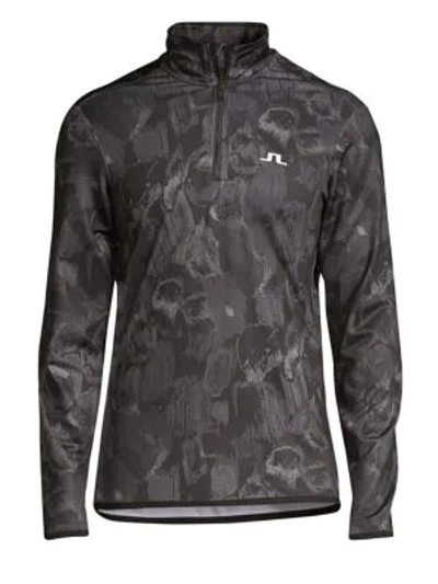 J. Lindeberg Active Kimball Zip Pullover In Black Sports Camo