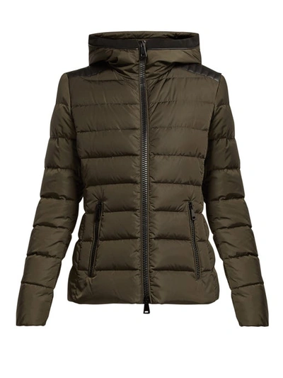 Moncler Tetras Channel-quilted Puffer Jacket In Olive