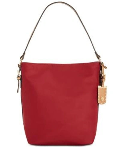 Tommy Hilfiger Julia Convertible Hobo In Rhubarb/gold
