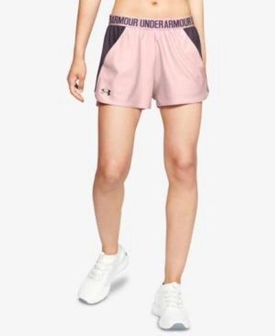 Under Armour Play Up 2.0 Shorts In Flushed Pink/pixel Purple