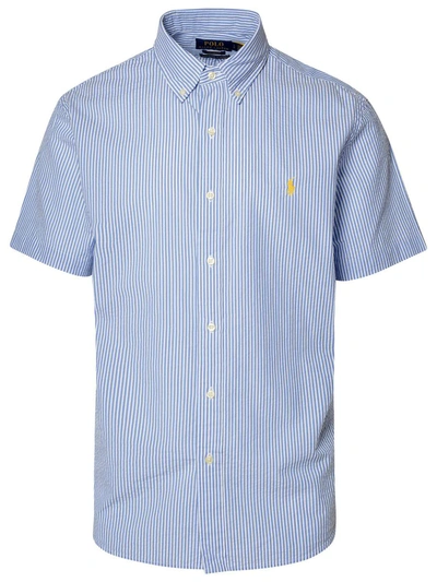 Polo Ralph Lauren Two-tone Cotton Shirt In Blue