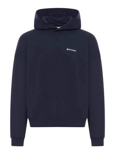 Palm Angels B Classic Logo Hoody In Blue