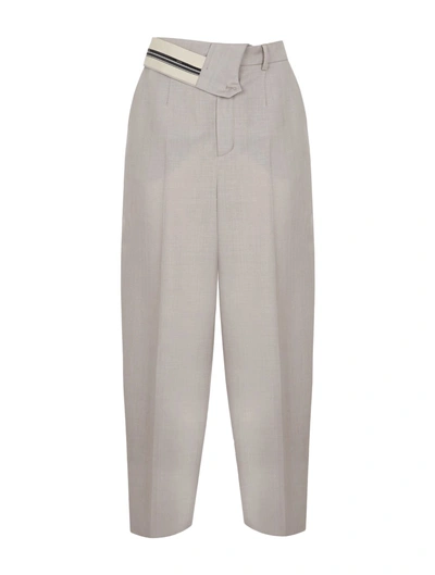 Fendi Dove Gray Mohair Wool Trousers In Nude & Neutrals