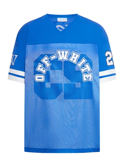 Off-white Football Mesh S/s Tee In Blue