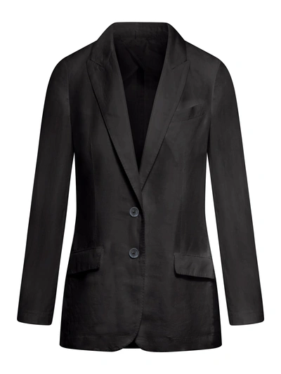 120% Lino Linen Jacket In Black