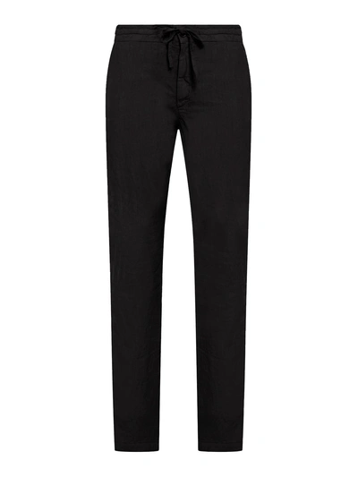 120% Lino Linen Trousers In Black