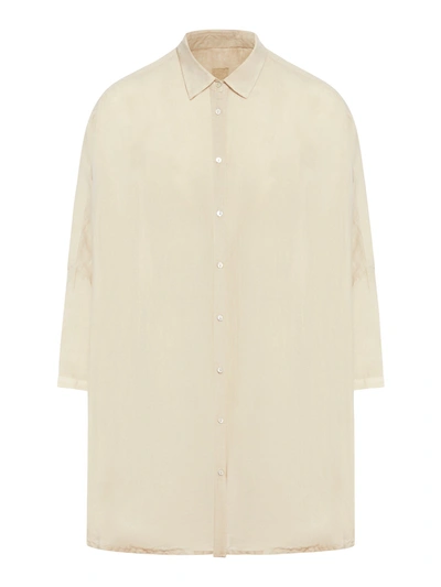 120% Lino Oversized Linen Shirt In Nude & Neutrals