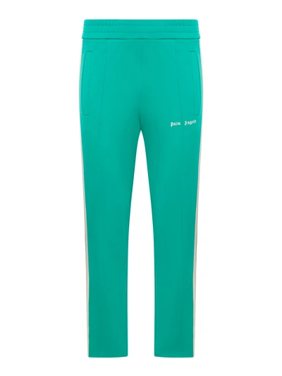 Palm Angels Printed Sports Trousers In Green