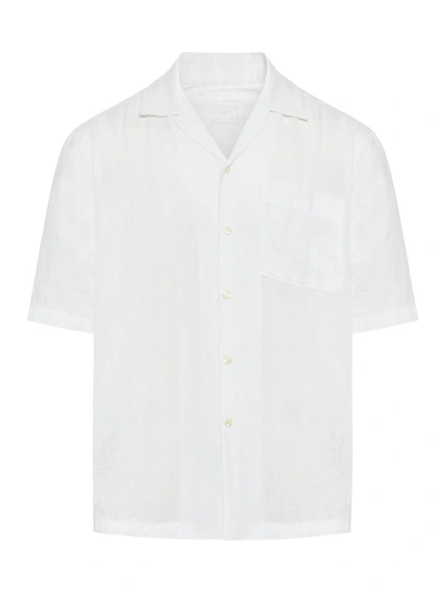 120% Lino Short-sleeved Shirt In White